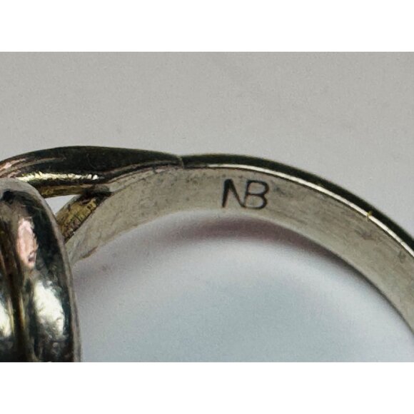 Vintage Estate Sterling Silver 925 Moonstone Ring Size 8.5 NB India 8.5g - Picture 8 of 11